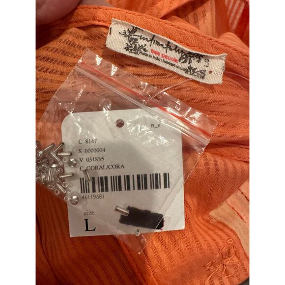 Free People Crushin On You Cotton Beaded Striped Dress - Picture 16 of 16